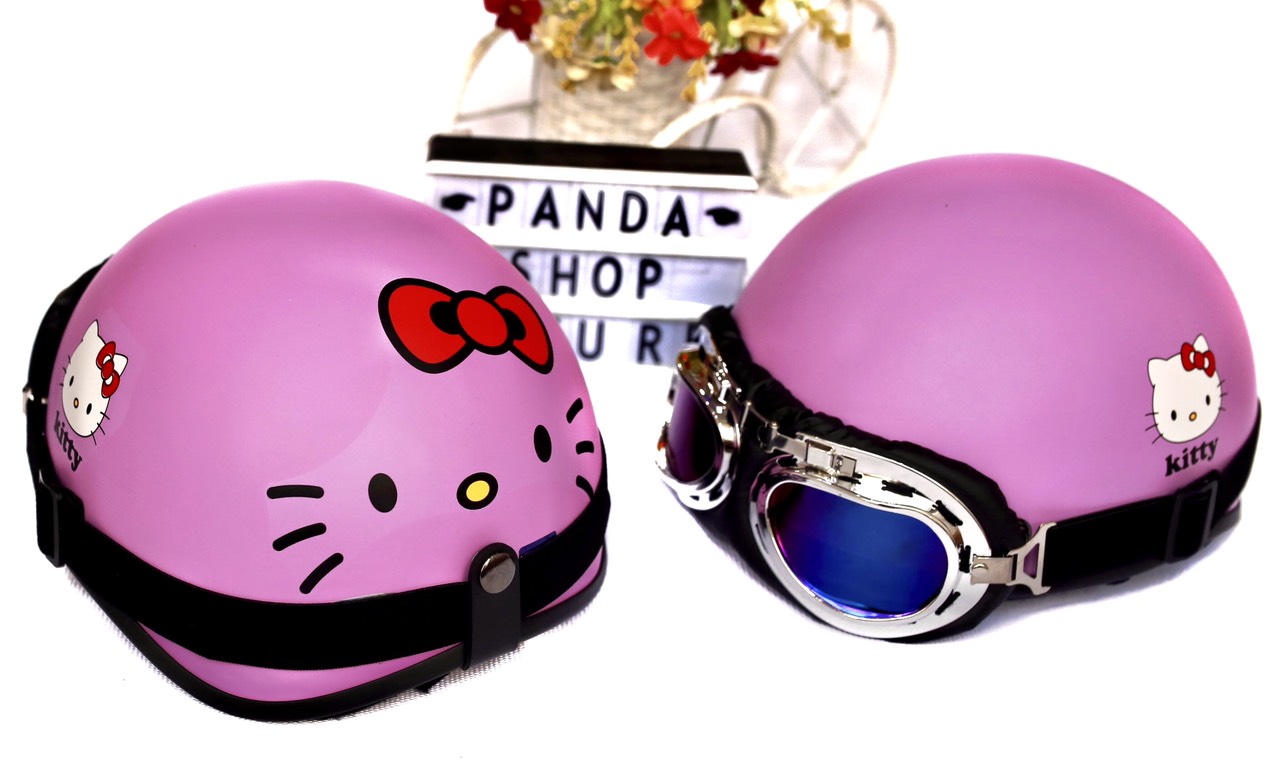 [HCM]Nón bảo hiểm Kitty + Kính phi công cao cấp