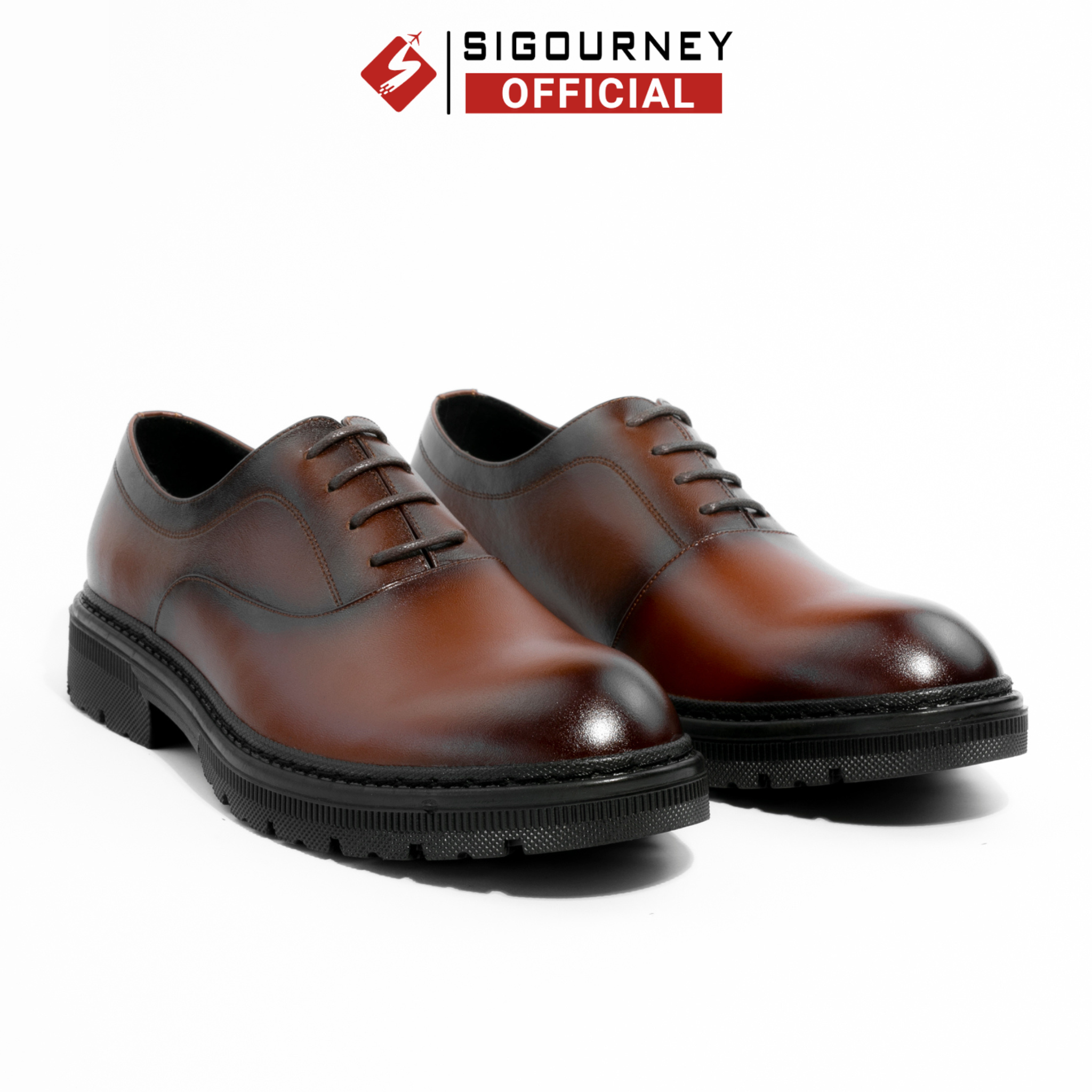 Giày đốc nam dáng oxfords da bò nhập khẩu sigourney màu nâu patina cao cấp sdr05 bảo hành 18 tháng