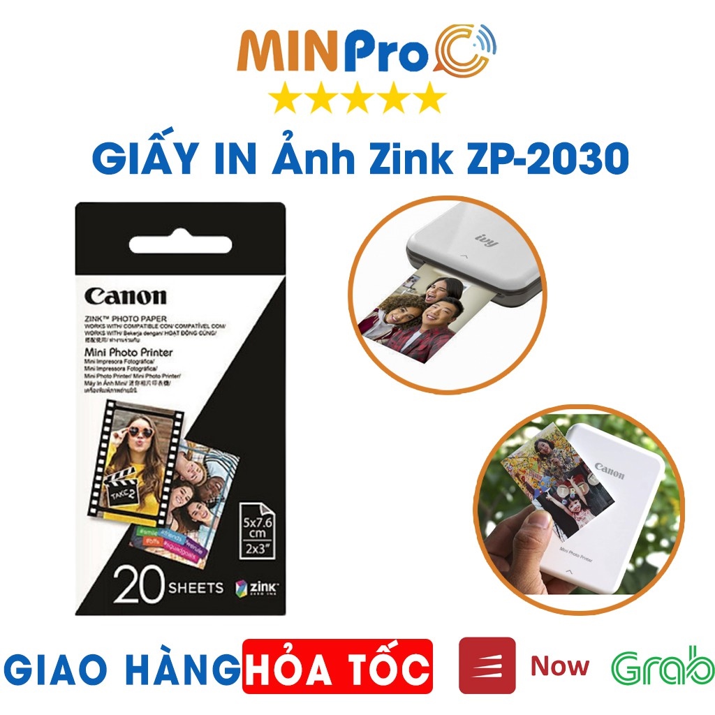 ♈❁┋  Giấy in ảnh MINPRO Zink ZP-2030 dùng cho máy in ảnh mini Canon Photo Printer PV-123