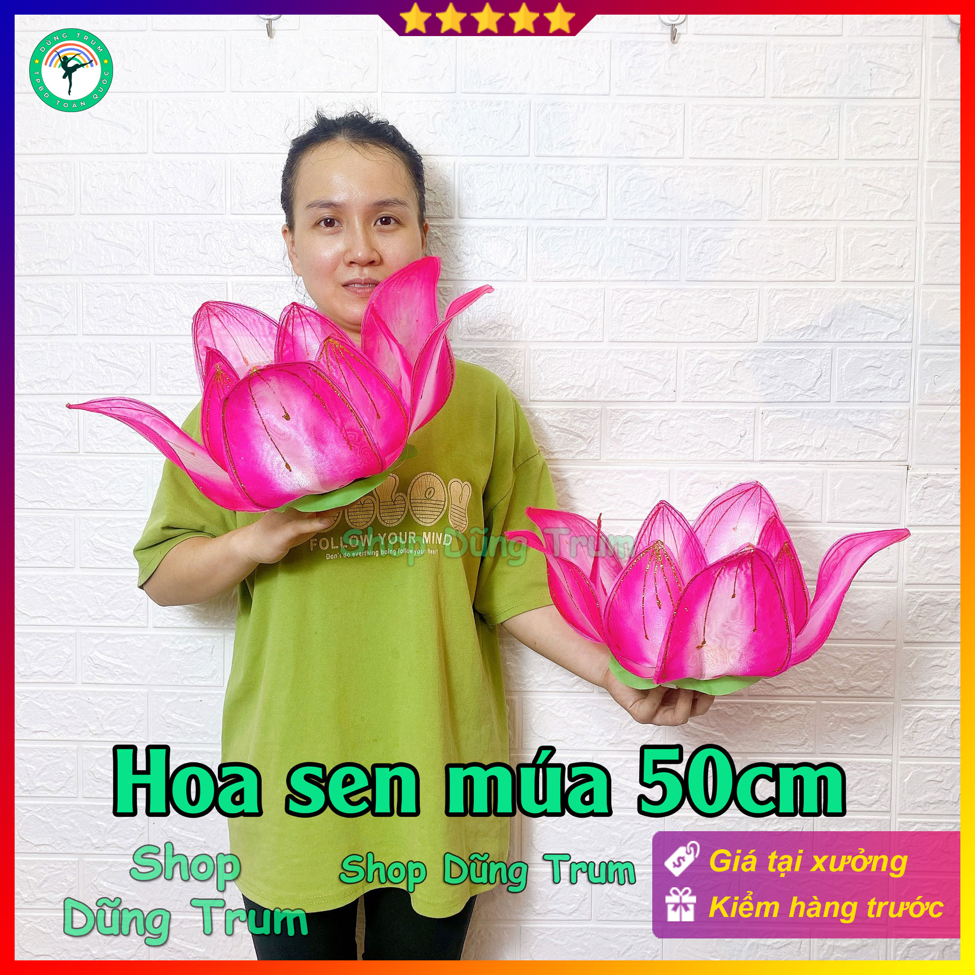Hoa sen múa kích thước 50cm chất liệu bền đẹp