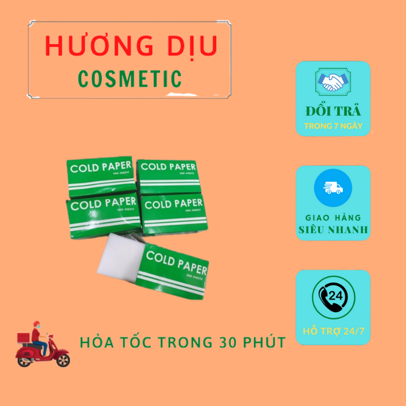Giấy uốn lạnh 1 hộp 100 miếng dụng cụ hỗ trợ làm tóc chuyên nghiệp