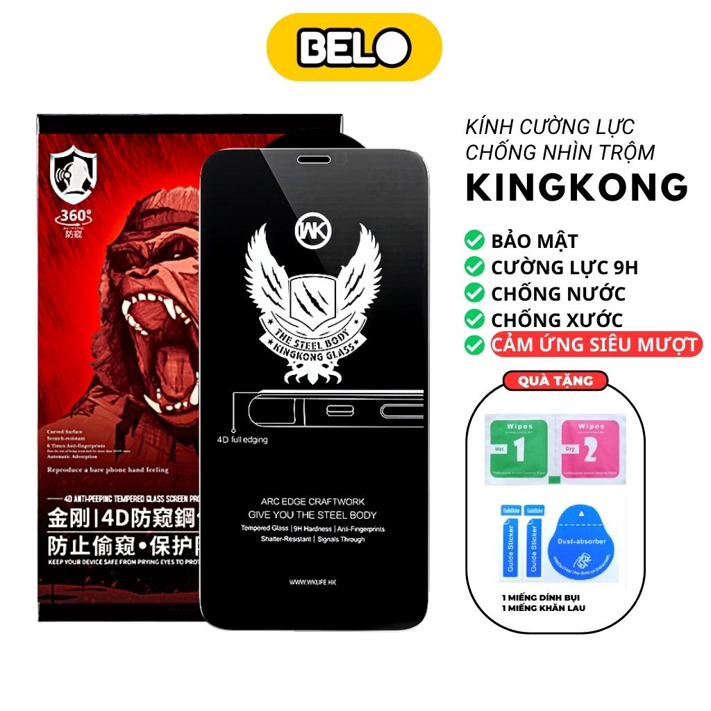 Kính cường lực iphone chống nhìn trộm KingKong 6/6s/6plus/6s plus/7/8/7plus/8plus/x/xs/xs max/11/12/13/14/plus/pro/promax - BELO