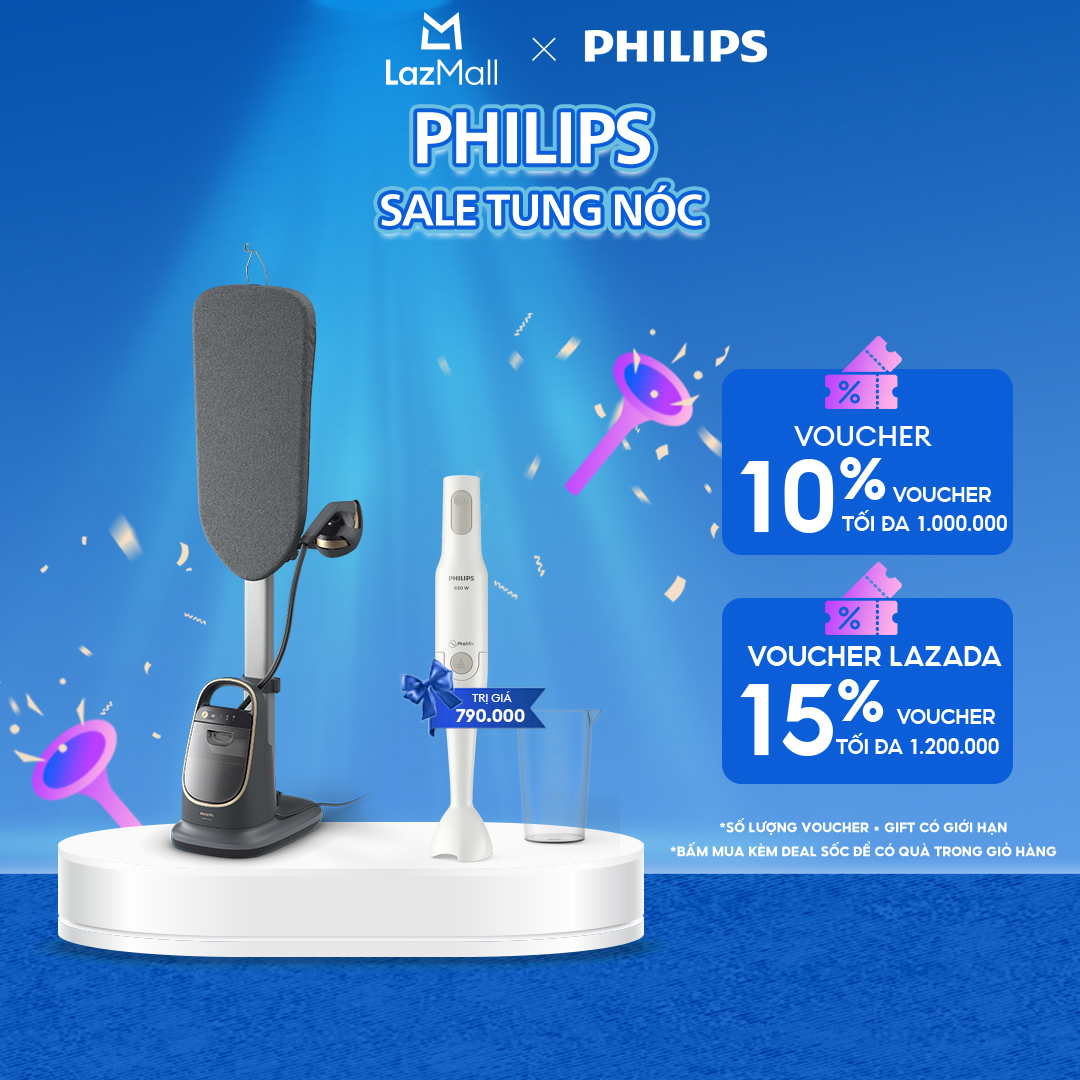 Bàn Ủi Đứng Cao Cấp Đa Năng All-In-One Philips AIS8540/80|OptimalTEMP không cháy| ván ủi đa góc| ngăn nước 2.1lit|Có bánh xe|BH 2 năm - Hàng Phân Phối Chính Hãng