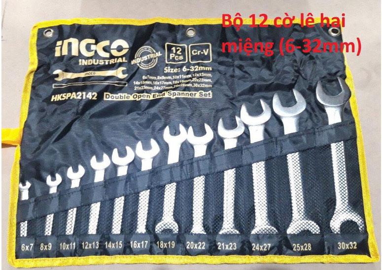 6-32mm bộ cờ lê hai đầu miệng 12 chi tiết ingco hkspa2142