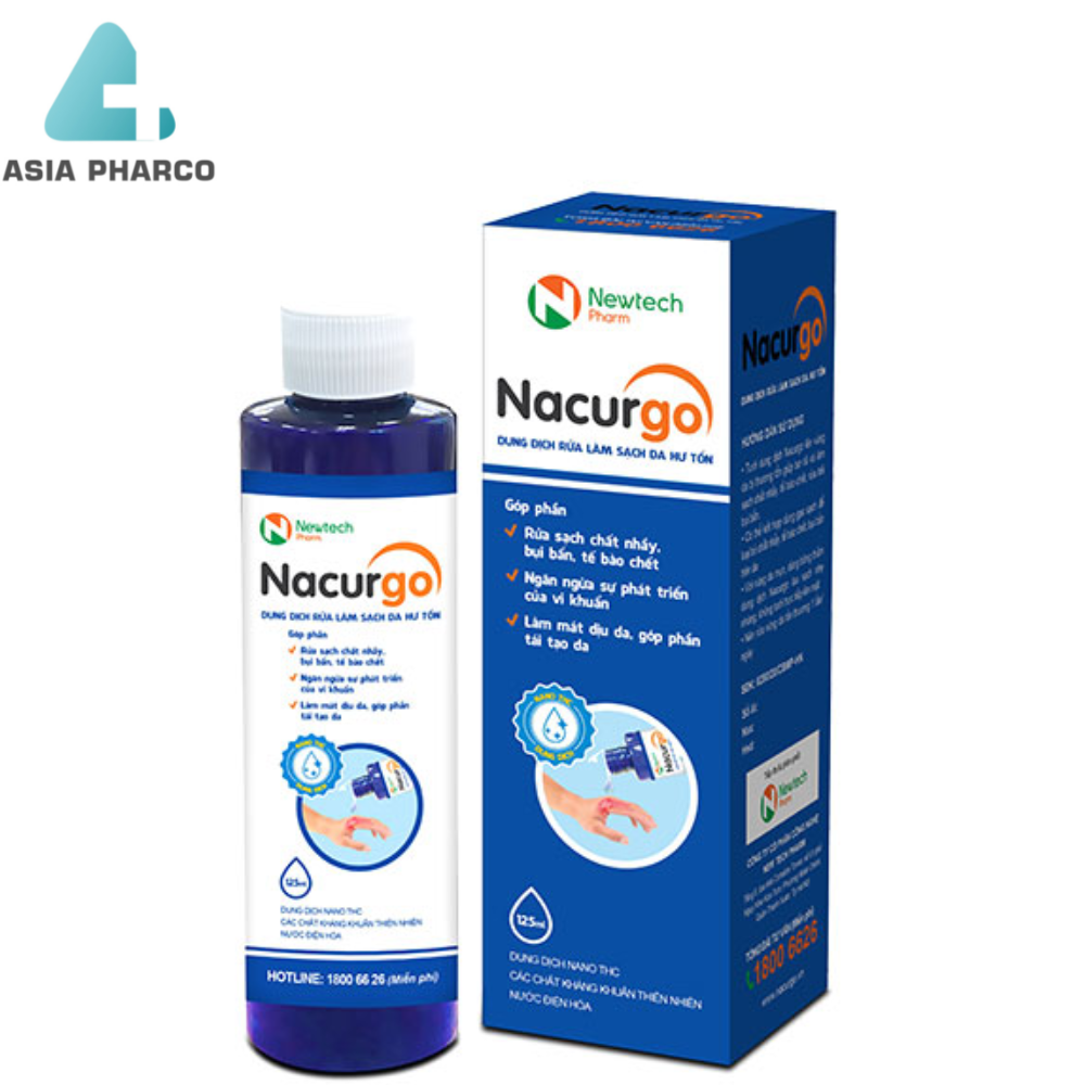 Dung dịch rửa, làm sạch da hư tổn Nacurgo