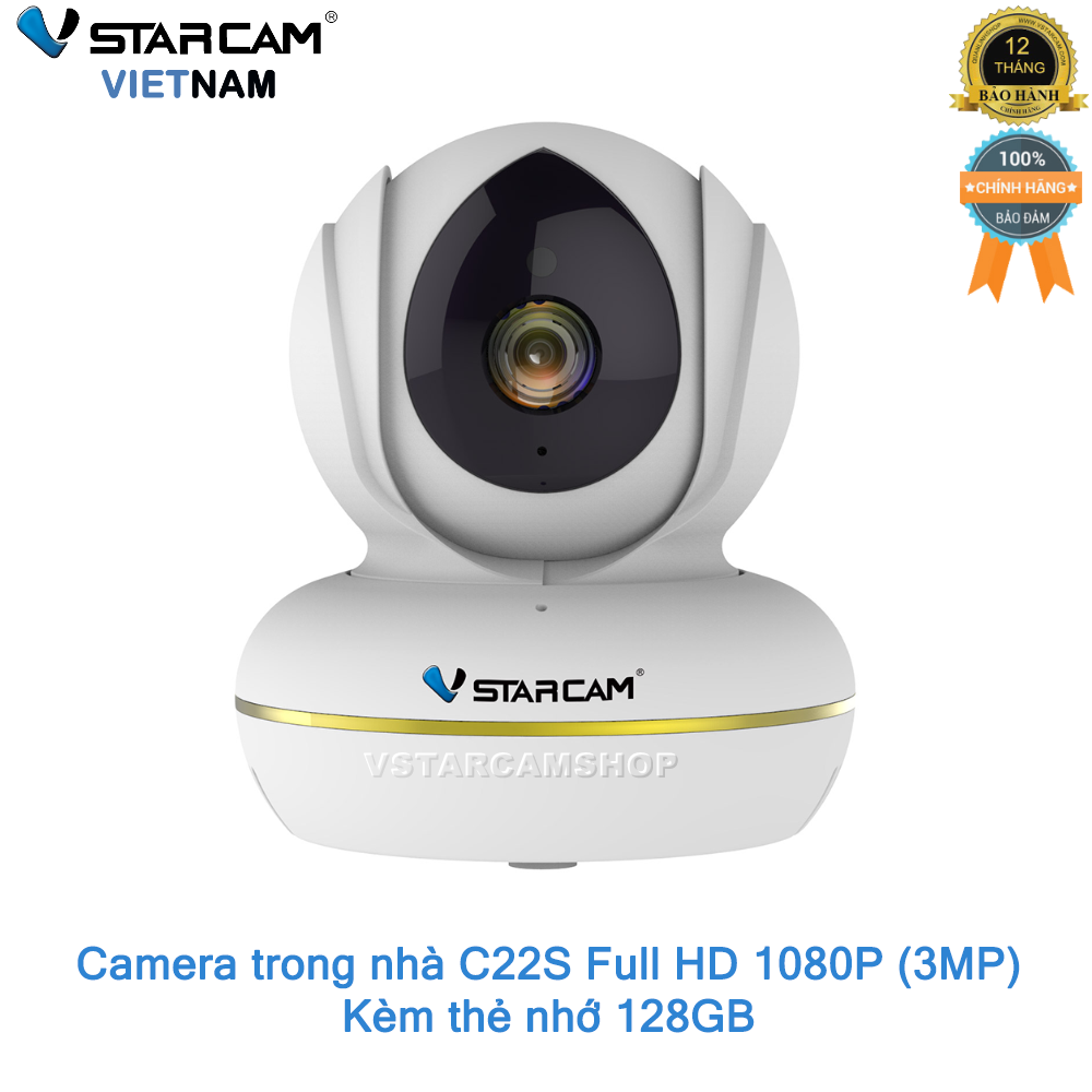 Camera giám sát ip wifi hồng ngoại ban đêm vstarcam c22s full hd 1080p 3mp, bảo hành 12 tháng