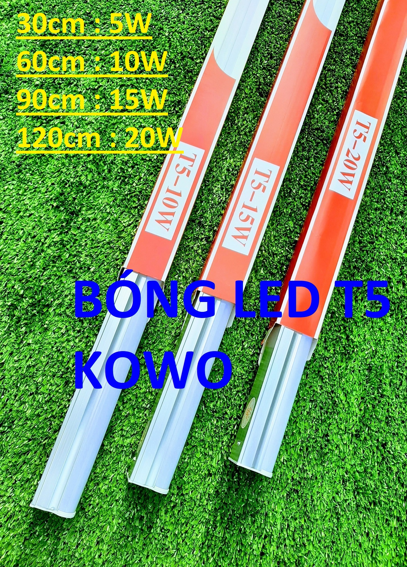 Bóng Đèn Led Tuýp (Tube) Liền Máng T5 30cm 60cm 90cm 1,2m KOWO nhôm nhựa hắt trần sáng trắng