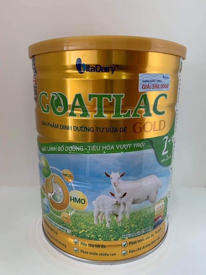 Sữa dê Goatlac Gold 2+ 800gr (Date mới)