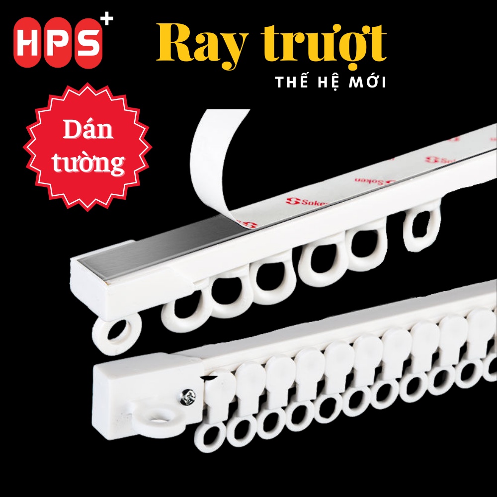 Thanh treo rèm gắn tường không cần đục lỗ, Ray trượt kích thước tuỳ chỉnh tiện lợi