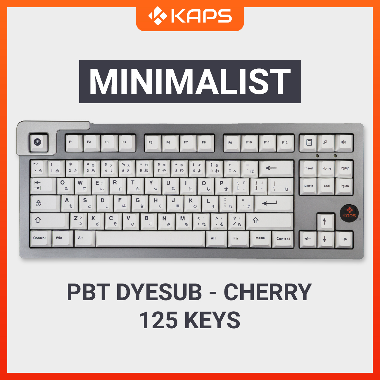 Keycap minimalist nhựa pbt profile cherry in dyesub 125 nút cho bàn phím cơ layout 108/104/98/87/84/75/68/64/61