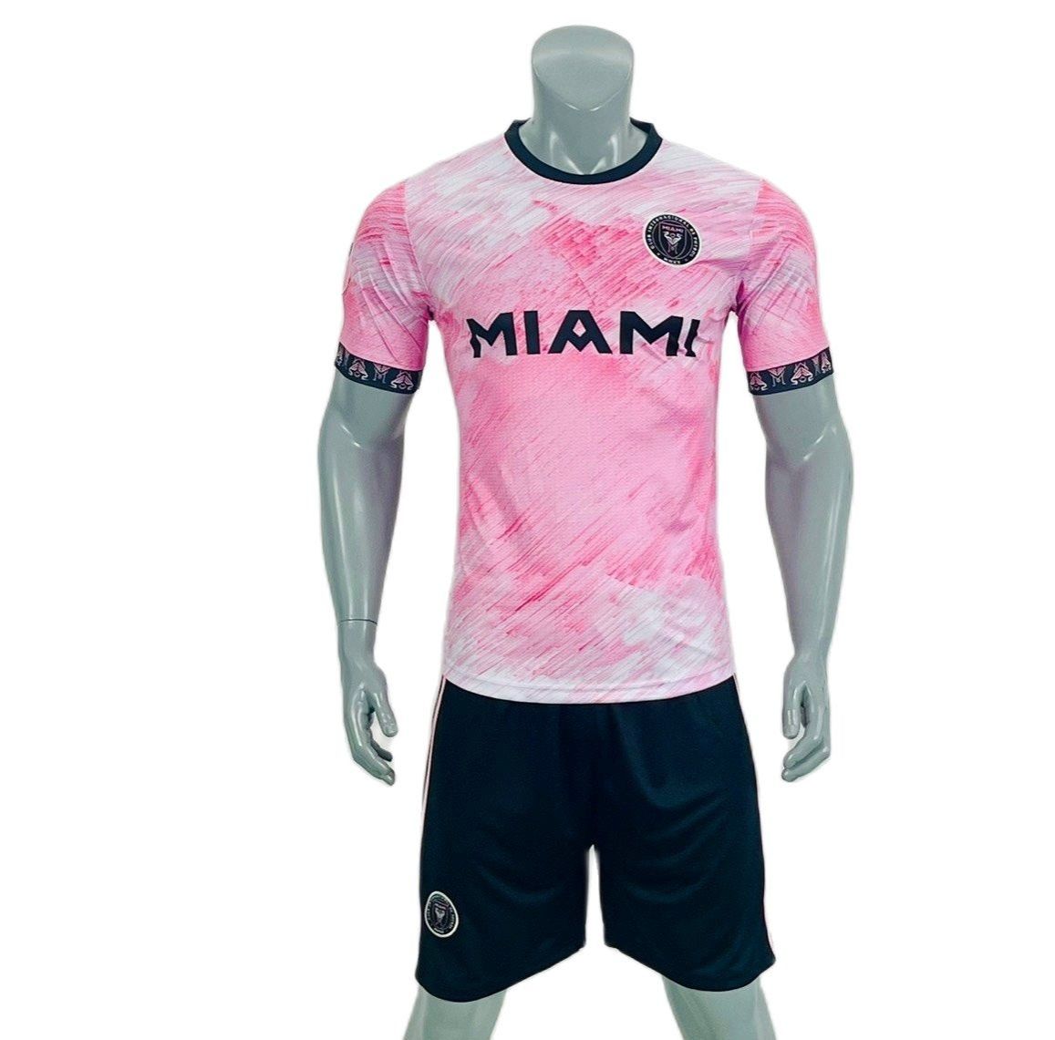 Bộ Quần Áo Bóng Đá Inter Miami Màu Hồng 2022-2023 Vải Thun Lạnh Cao Cấp