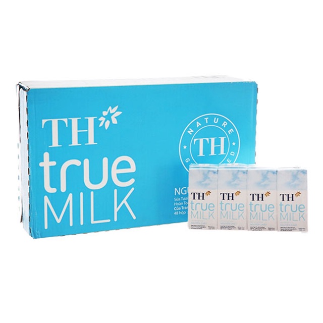 [Lấy mã giảm thêm 30%] Lốc 4 hộp sữa TH True Milk 180ml không đường