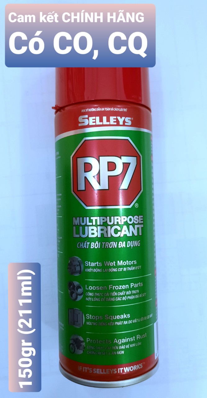 CHAI XỊT TẨY RỈ, BÔI TRƠN RP7 [150gr - 211ml] (Selleys - Thái Lan)