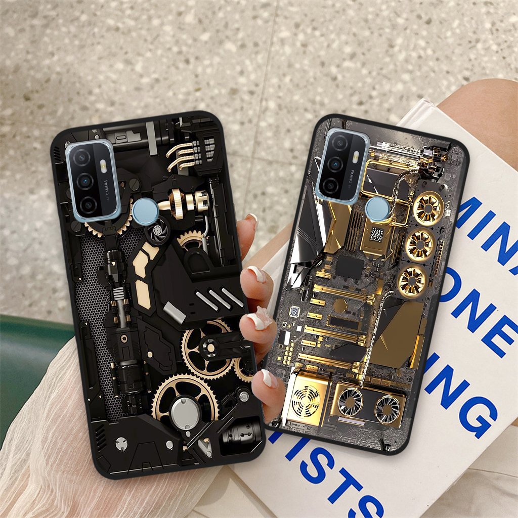 Ốp lưng Oppo A53, ốp điện thoại oppo hoạ tiết máy móc 3D, nam tính, mạnh mẽ