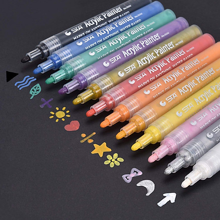 Bộ Bút Sơn Acrylic Painter 12/24 Màu , Vẽ Trên Mọi Chất Liệu