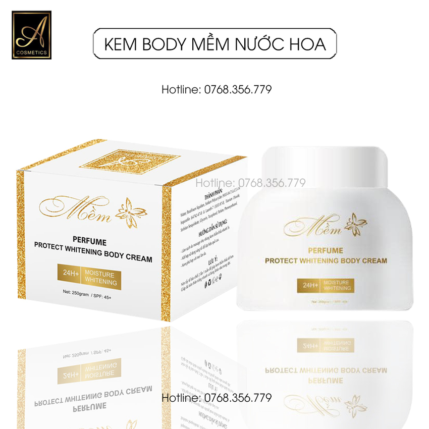 Kem Dưỡng Trắng Da Body Mềm , 250ml, dưỡng trắng da toàn thân cao cấp, trắng mịn chỉ sau 7 ngày sử dụng