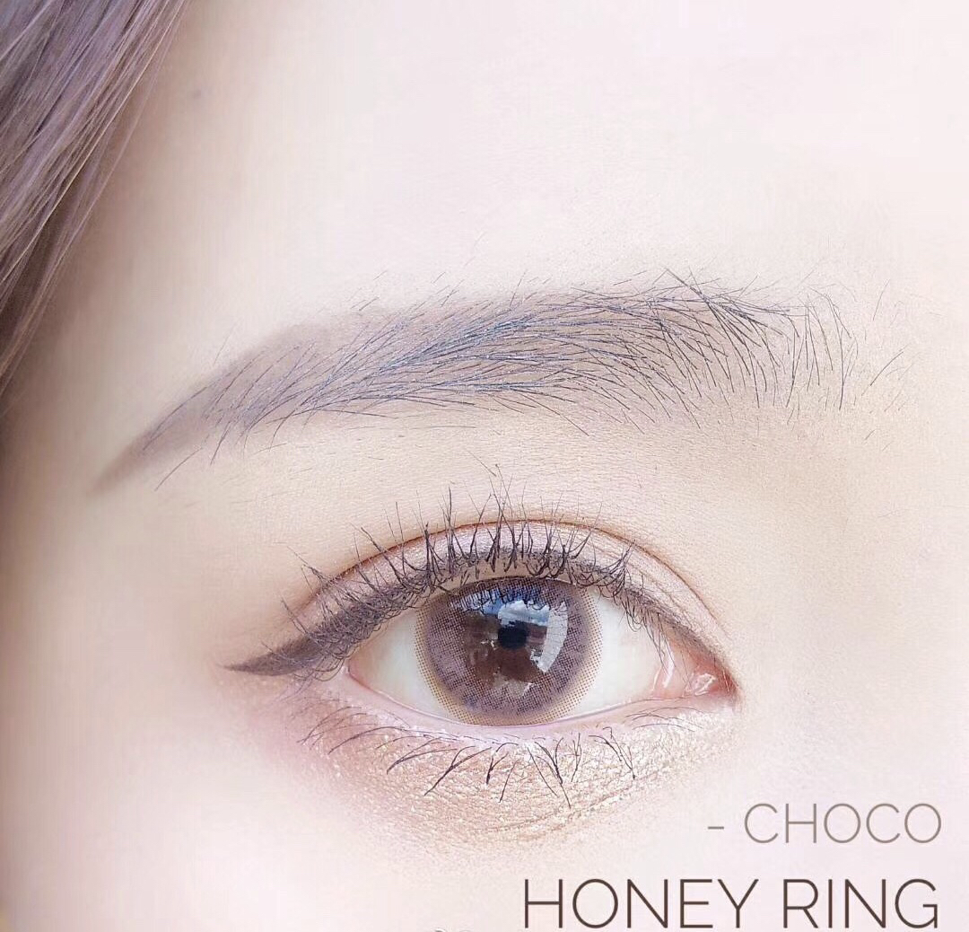 Lens Nâu Hồng Tự nhiên giãn nhẹ Áp Tròng HONEY RING CHOCO, OLENS KOREA, HSD 3-6 Tháng, Đủ Độ Có Lệch, phù hợp mắt nhạy cảm