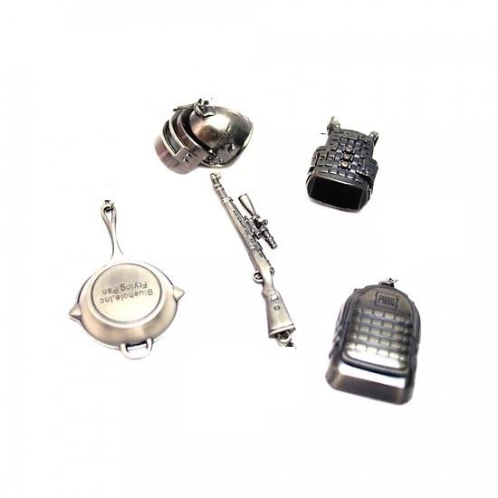 Combo 5 móc khóa phụ kiện game pubg - chảo mũ giáp nón k98