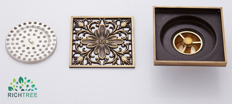 Nắp đậy cống thoát nước nhà vệ sinh bằng đồng RICHTREE , nắp cống thoát nước, nắp chống tắc, chống mùi nhà vệ sinh