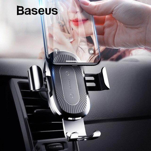 Đế sạc nhanh không dây trên ô tô hãng Baseus công xuất 10W thông minh kiêm chuẩn Qi cho iphone X , iphone 8,Samsung S9, Note8- Phân phối bởi Vietstore