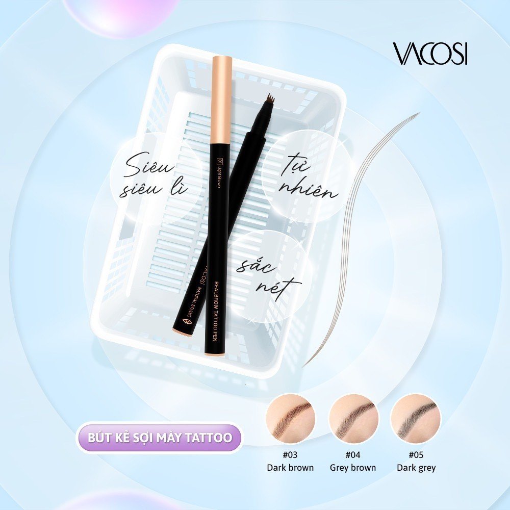 Bút Kẻ Mày Dạng Xăm Vacosi Realbrow Tattoo Pen - Aidep