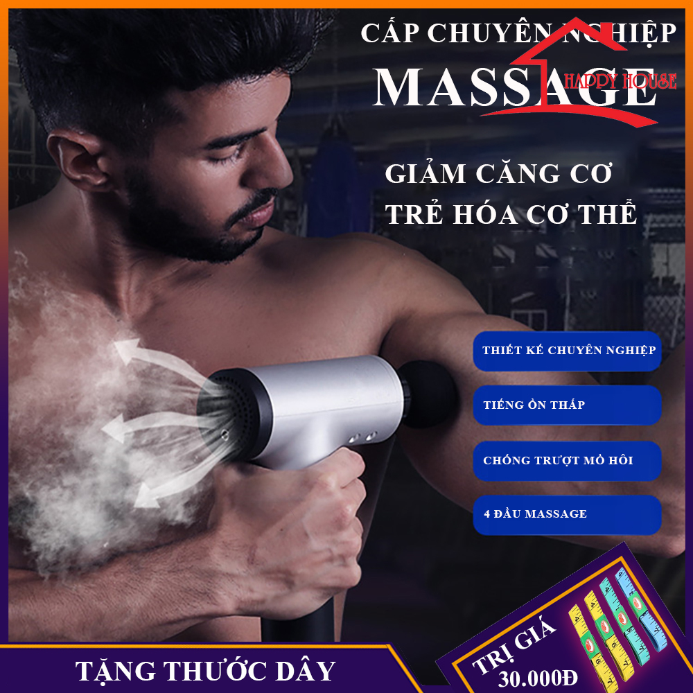 Máy massage cầm tay cao cấp 6 cấp độ, hỗ trợ mát xa chuyên sâu, giảm đau cơ, cứng khớp, quà tặng cho sức khỏe, bảo hành 2 năm, lỗi đổi mới trong 7 ngày đầu nhận hàng