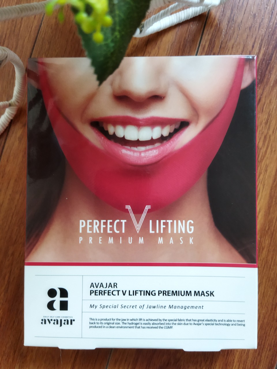 Mặt nạ nâng cơ tạo cằm v-line avajar perfect v lifting premium mask - hộp 5 miếng
