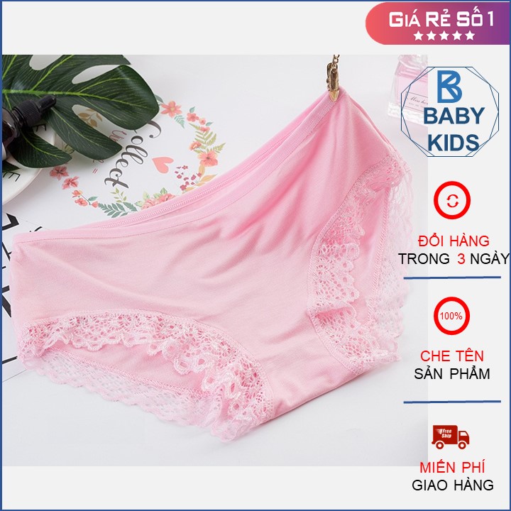 Quần lót nữ, combo 10 quần lót nữ cotton viền ren mát, quần lót phối ren mềm mịn