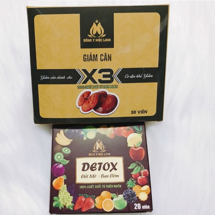 (Hàng công ty) Giảm cân X3 Đông Y Mộc Linh dành cho cơ địa khó giảm - Tặng kèm 20v detox ban đêm