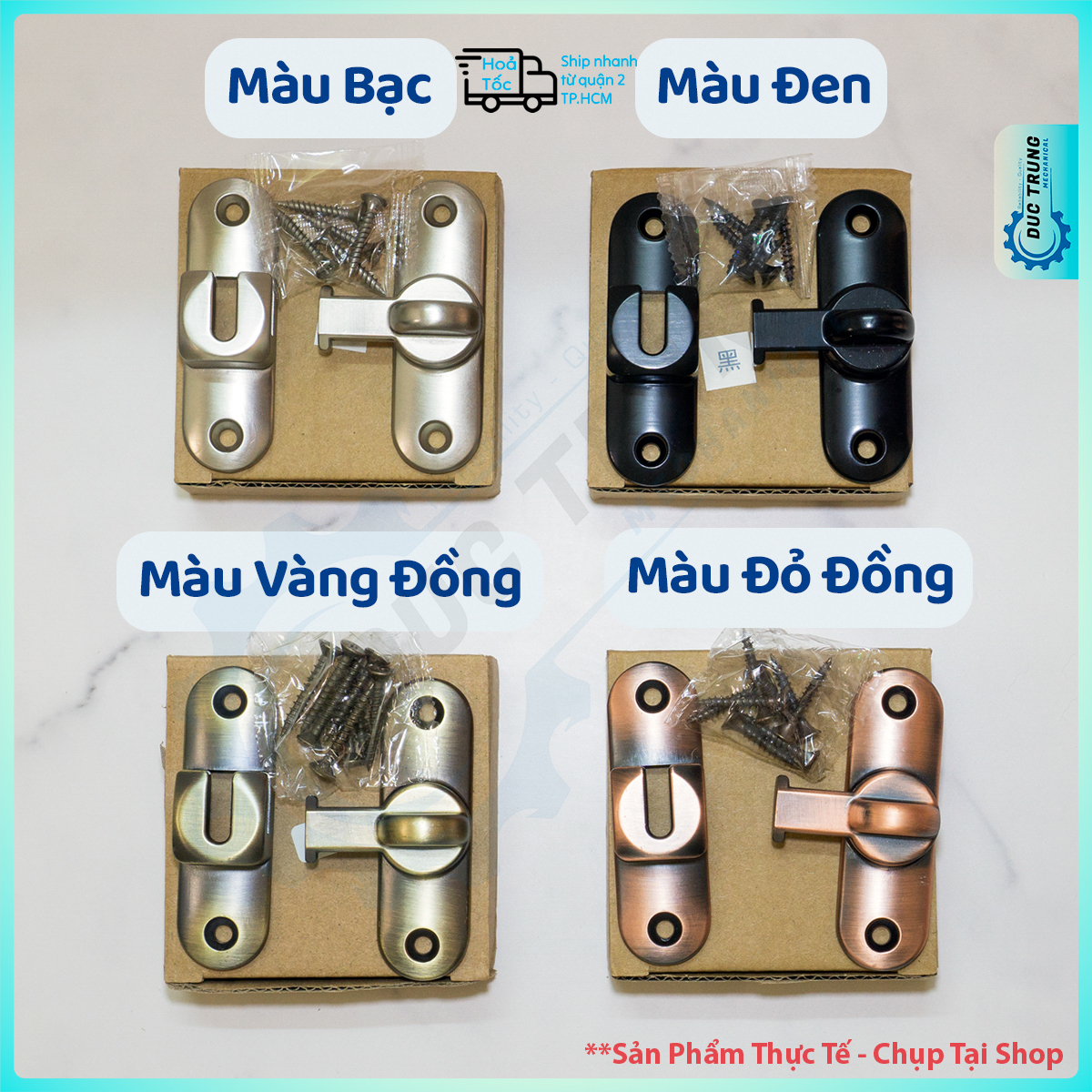 Chốt khóa cửa lùa, khóa cửa trượt đa năng 90°180° đa năng - 198