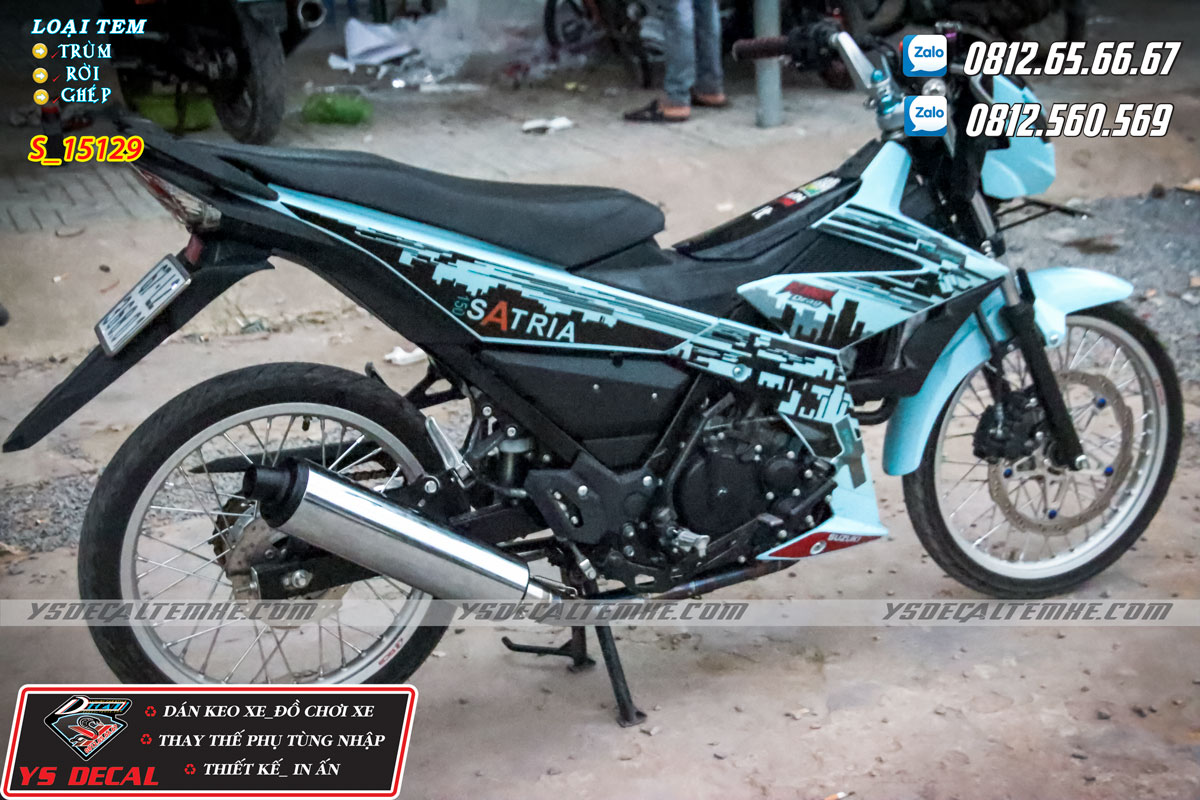 Tem rời Satria xanh đen