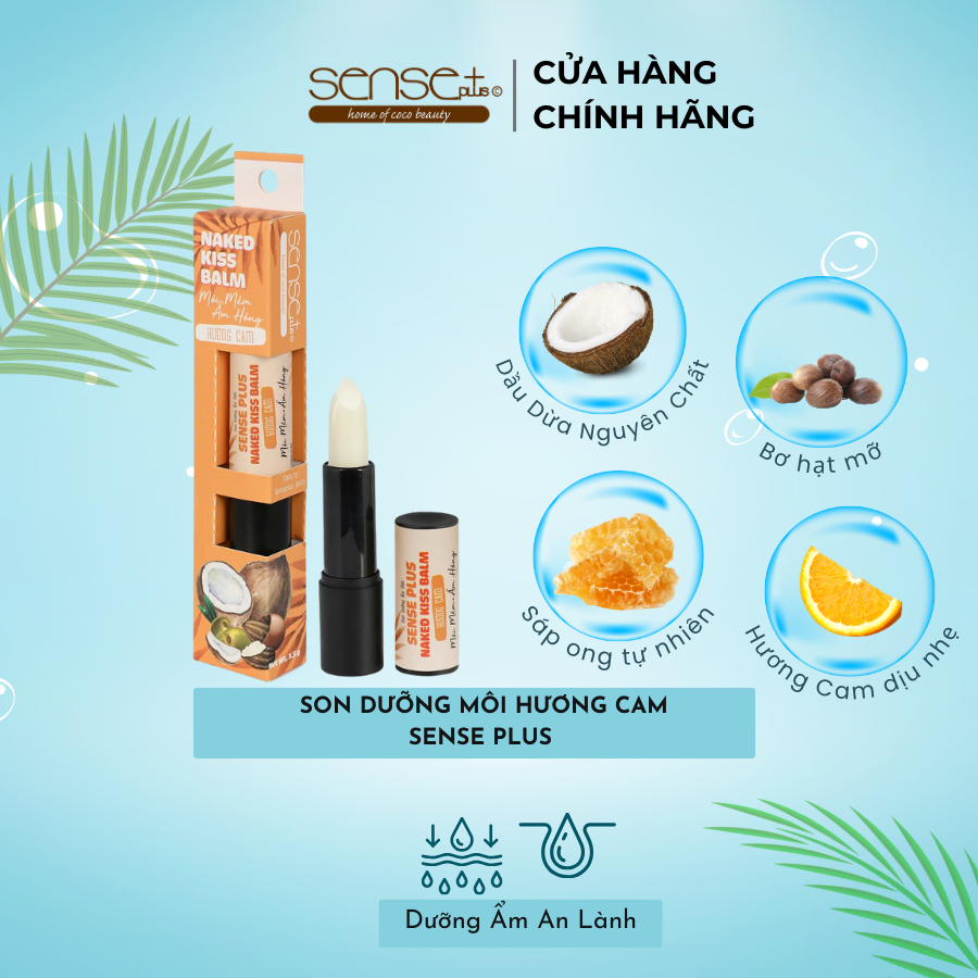 Son dưỡng môi tinh chất dừa hương cam Sense Plus 3.5g