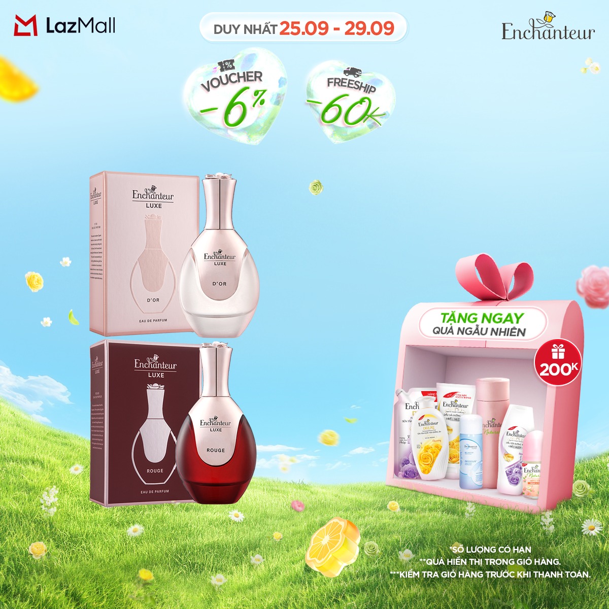 Nước hoa cao cấp EDP Enchanteur Luxe D'or/Rouge 50ml