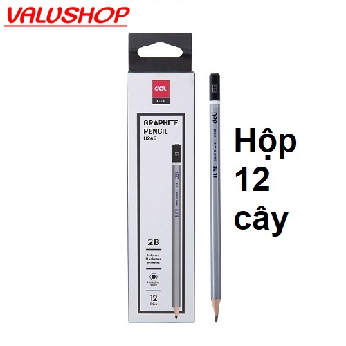 Bút chì gỗ màu đen bạc cao cấp Deli U248 - U249 - Ruột chì 2B