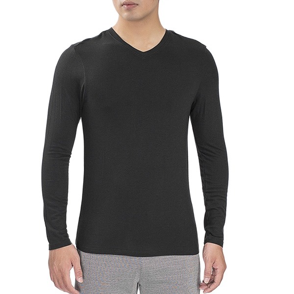 Áo giữ nhiệt Aristino ALT004W8 cổ tim dáng Body fit màu đen 9