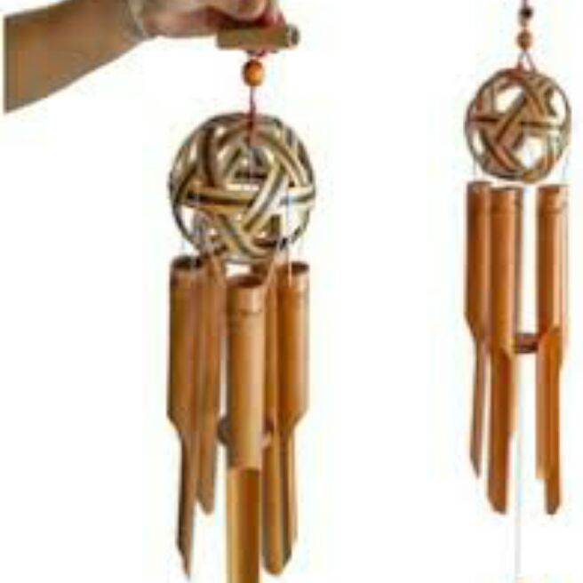 Chuông gió tre trúc hình cầu tròn