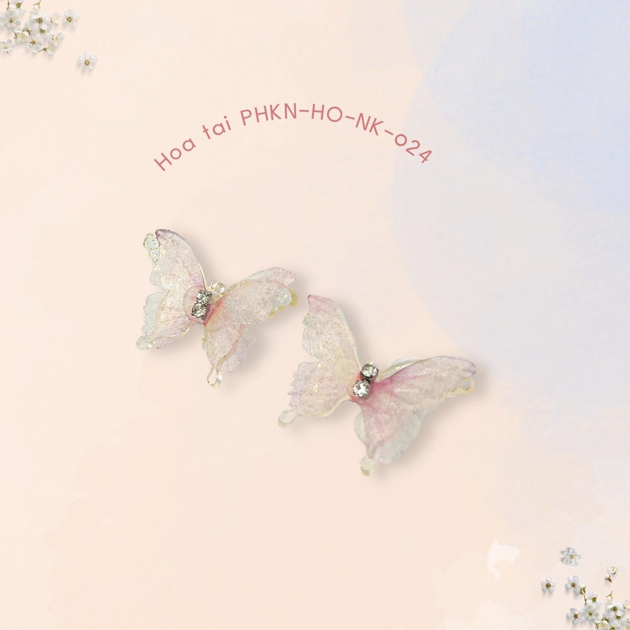 Sumire Store Hoa tai NK-024 cánh bướm nhũ hồng