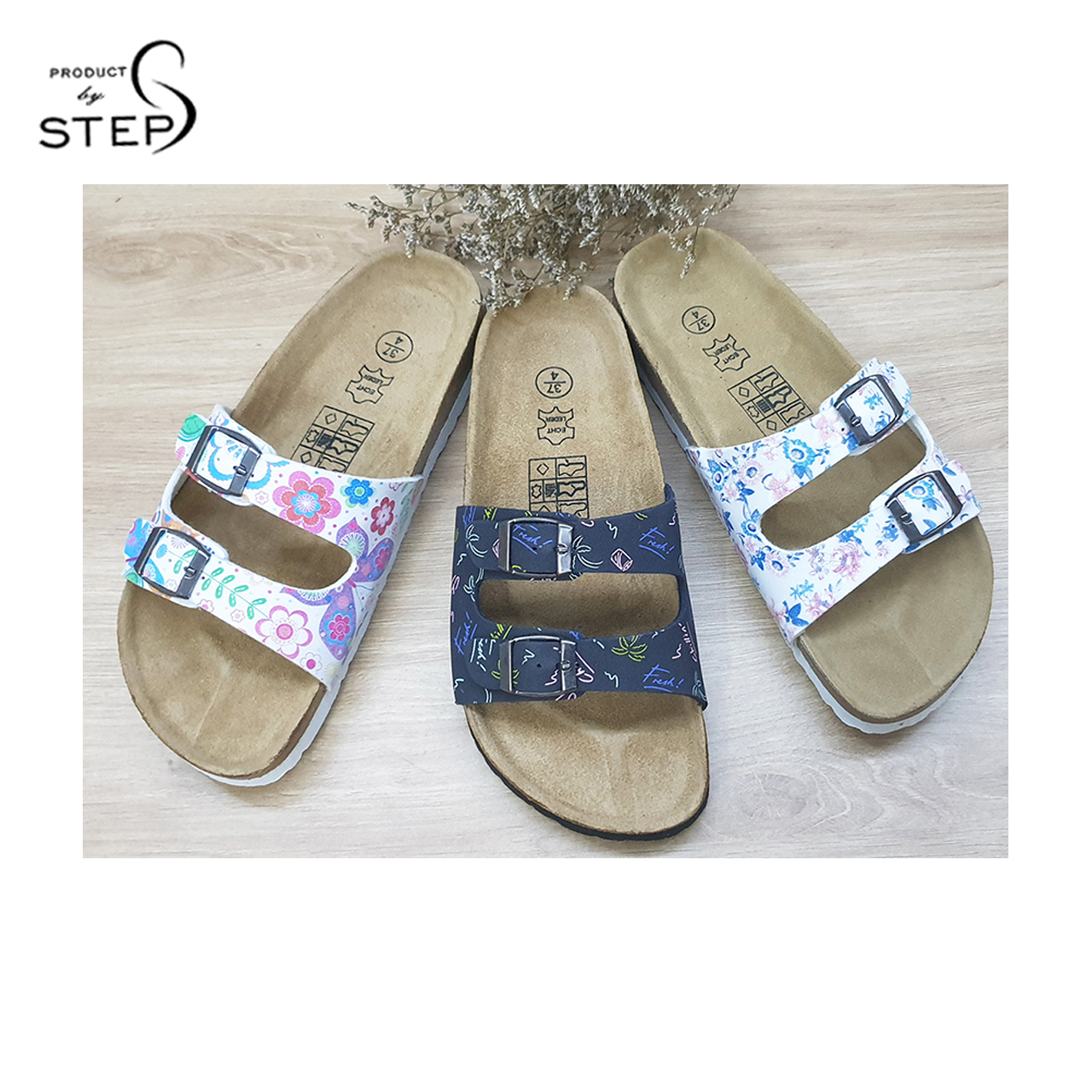 [HCM]Dép đế trấu Eva in hoa văn Quai 2 khoá (size 35-39)