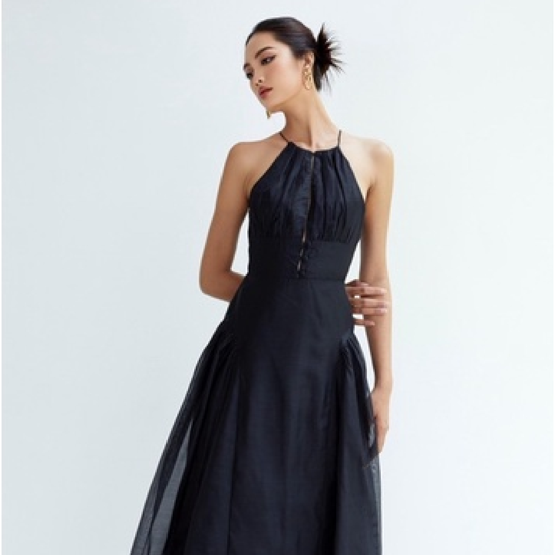 Lalla - đầm cổ yếm corset eo xoà nhẹ nữ