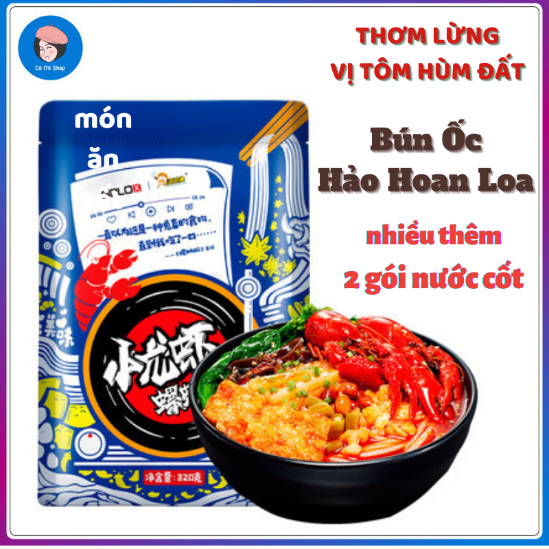 Bún ốc liễu châu, bún ốc Haohuanluo (Hảo Hoan Loa) vị tôm hùm đất 320g- Cô Mi Shop