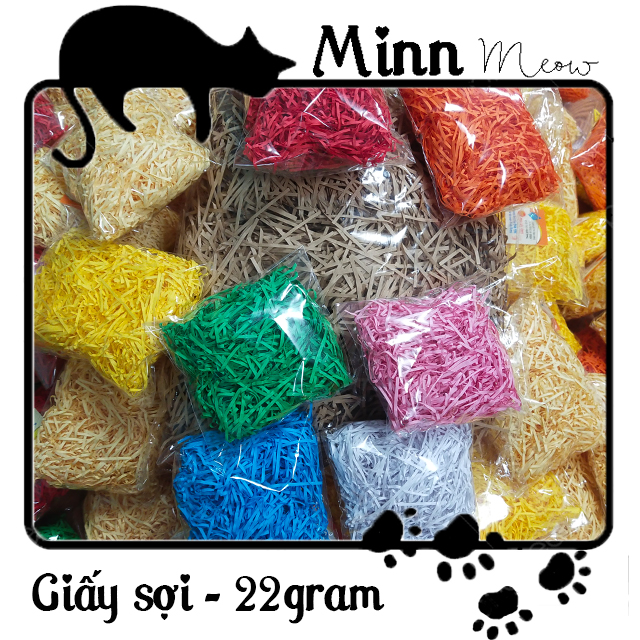 Giấy vụn giấy rơm trang trí lót hộp quà hoặc túi giấy - Có tác dụng làm đẹp hoặc giảm sốc QUÀ TẶNG - Minn Meow