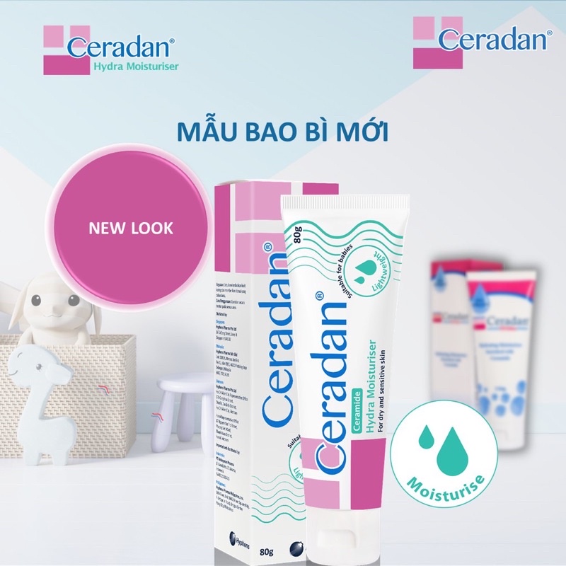 Kem dưỡng ẩm ceradan hydra 30g 80g - nhà thuốc da liễu 24h