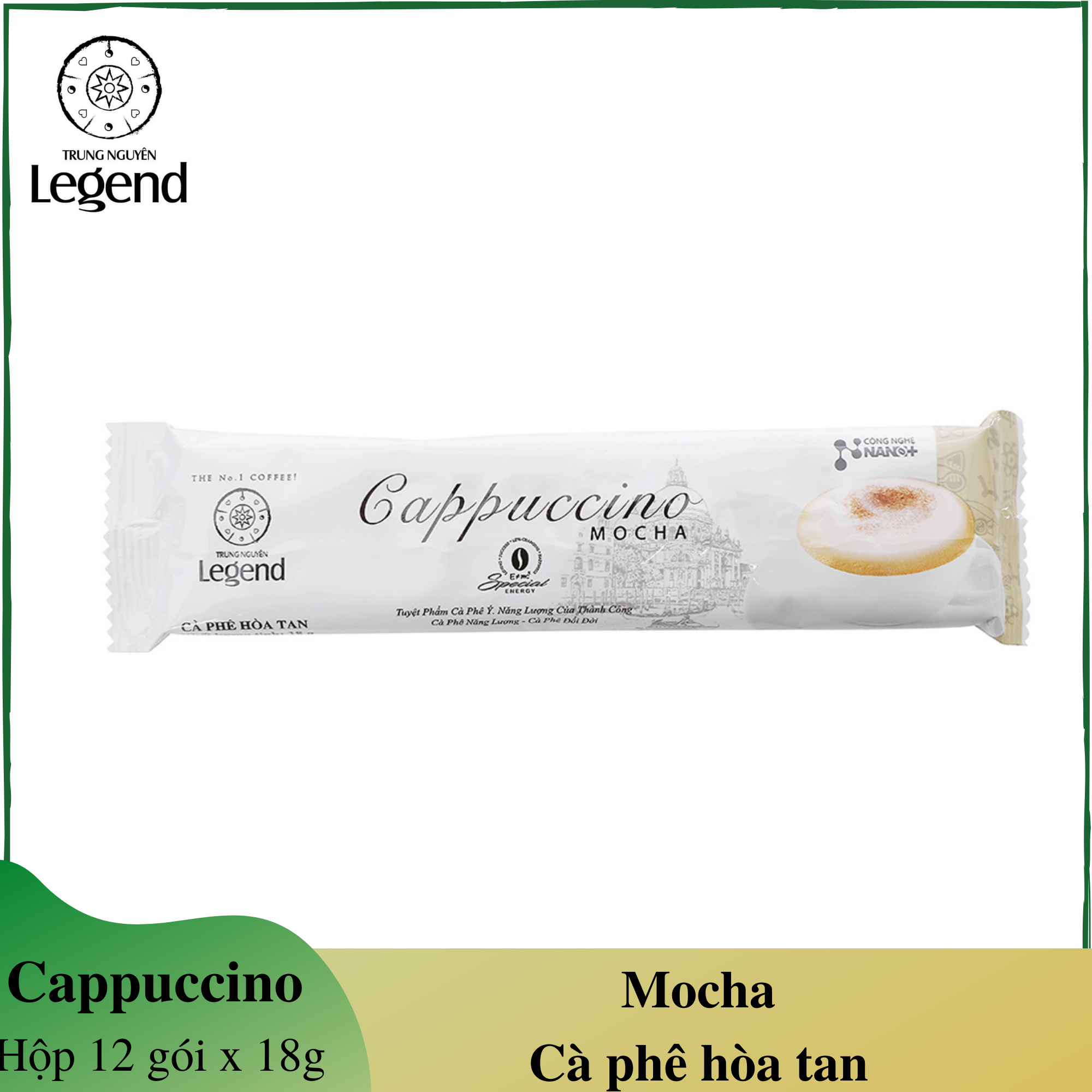 Cà phê Cappuccino hương Mocha Trung Nguyên - Hộp 12 gói - Cà phê hòa tan