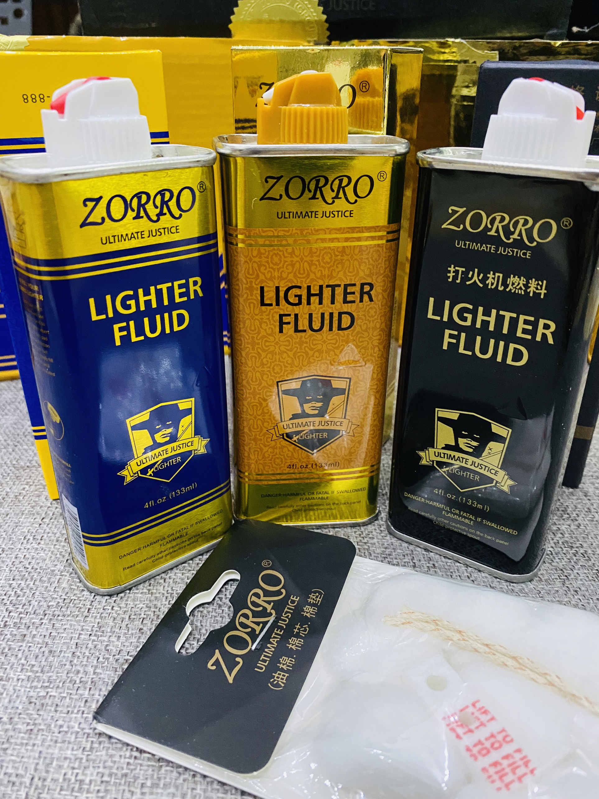 Phụ kiện bật lửa xăng zippo, zorro combo 3 chai xăng cao cấp