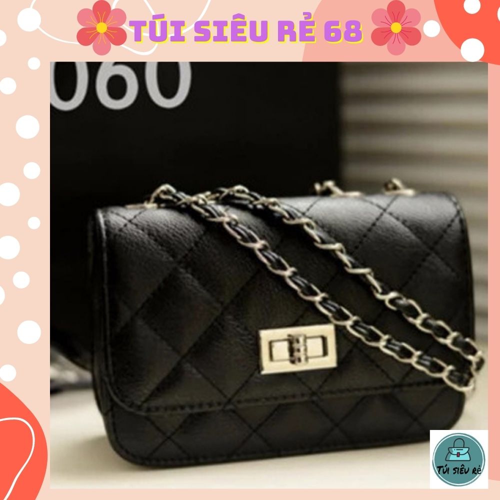 Túi Đeo Chéo Thời Trang 96 (Đen Trần Chỉ Khóa Vặn)