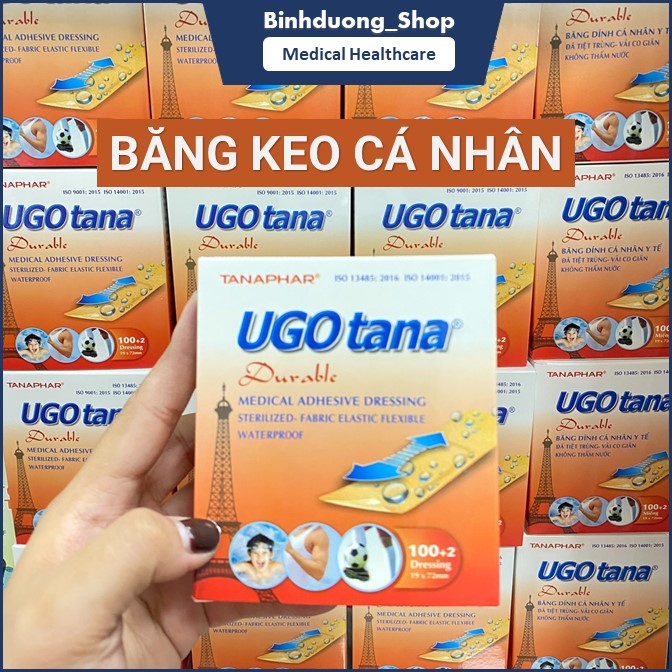 Băng cá nhân Ugotana hộp 102 miếng sản xuất tại Việt Nam