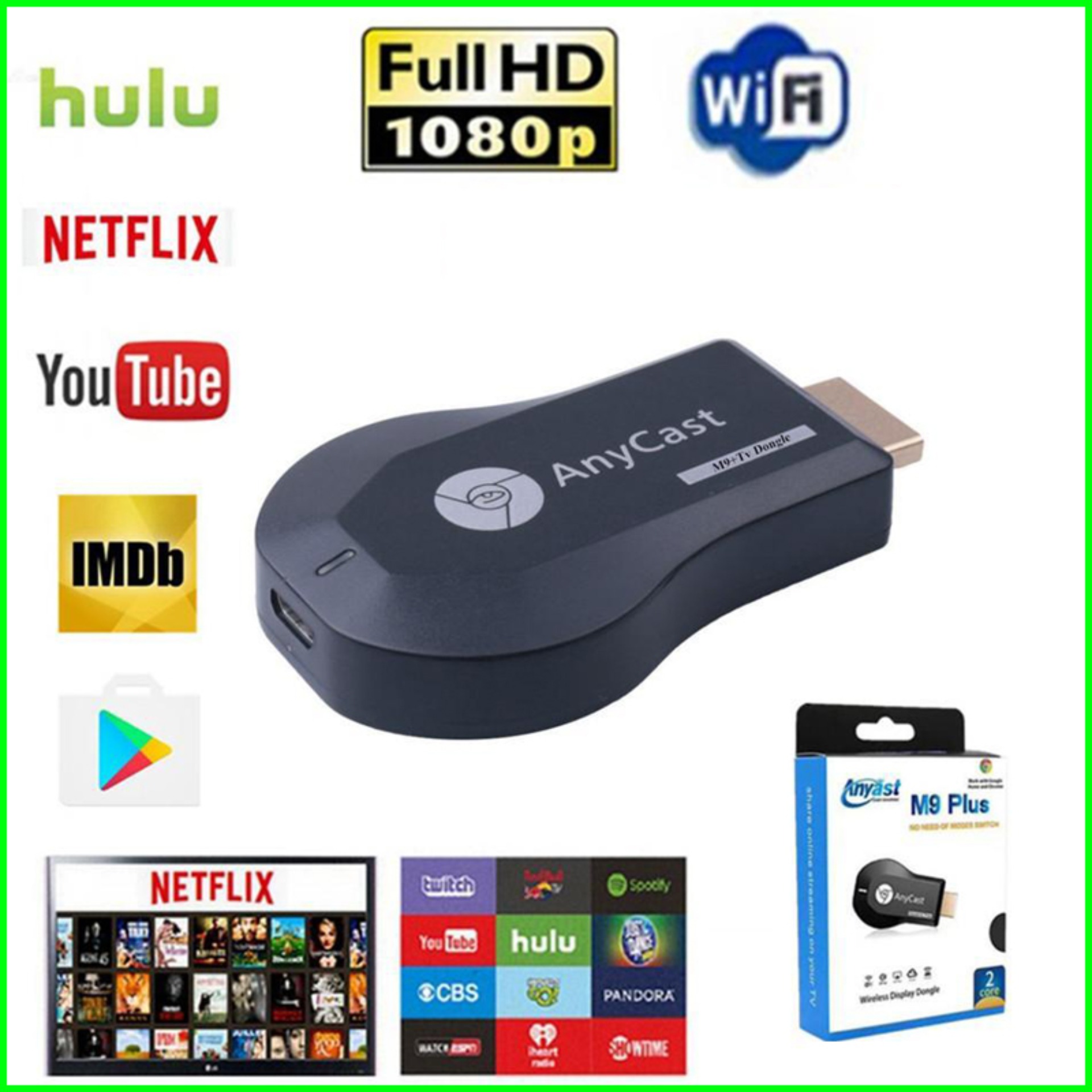 Hdmi Không Dây, Cách Kết Nối Điện Thoại Với Tivi, HDMI Không Dây Anycast M6 Plus Cao Cấp Kết Nối Điện Thoại Với Tivi SONY, SAMSUNG, LG