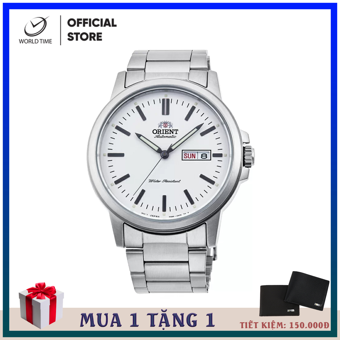 Đồng hồ cơ nam dây thép Orient RA-AA0C03S19B full box và sổ bảo hành 3 năm, chống nước, chống xước
