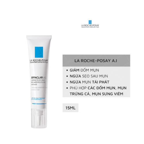 Kem Dưỡng Giảm Mụn Sưng Viêm & Ngừa Thâm La Roche-Posay Effaclar A.I 15ml