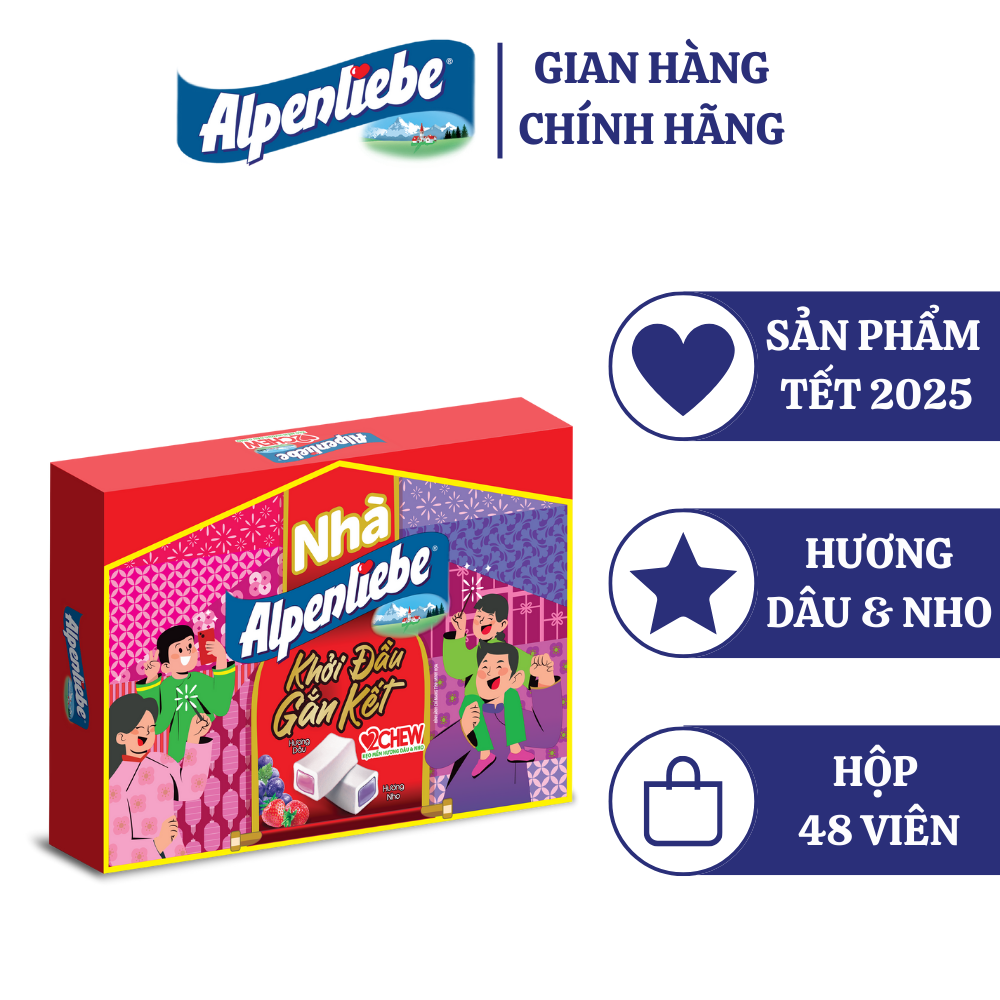 Hộp Quà Tết Kẹo MềmAlpenliebe Hương Hỗn Hợp (Hộp 48 viên)